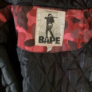 BATHING APE 3XL BOARDING Jacket - Red and Black Camo